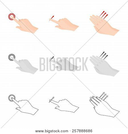 Vector Design Of Touchscreen And Hand Sign. Set Of Touchscreen And Touch Stock Vector Illustration.