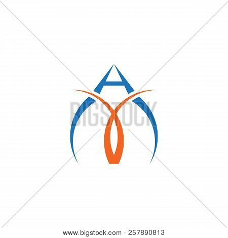 Abstract Letter A Swoosh Simple Logo Vector