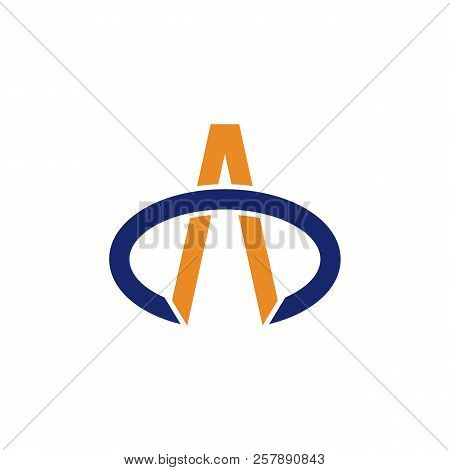 Abstract A Letter Oval Swoosh Simple Logo Vector