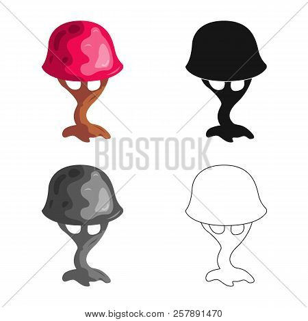 Isolated Object Of Tree And Nature Icon. Set Of Tree And Crown Vector Icon For Stock.