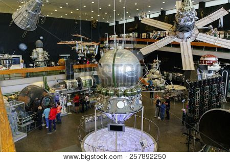 Kaluga, Russia, September 17, 2017: Interior of the Cosmonautics Museum in the city of Kaluga