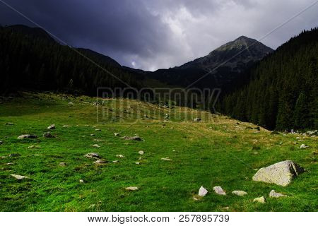 Stormy landscape in Retezat Mountains, Romania, Europe