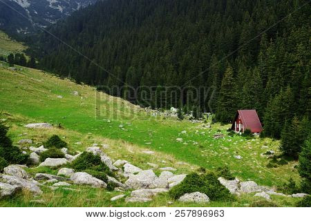 Alpine refuge in National Park Retezat, Romania, Europe