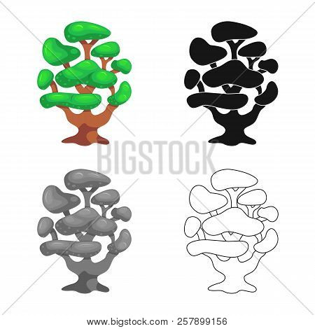 Vector Illustration Of Tree And Nature Icon. Set Of Tree And Crown Vector Icon For Stock.