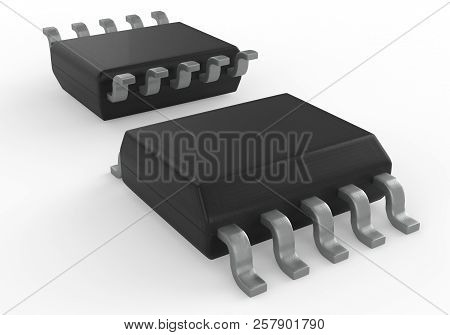 Electrionic Circuit Chip Package Ssop 3d Illustration