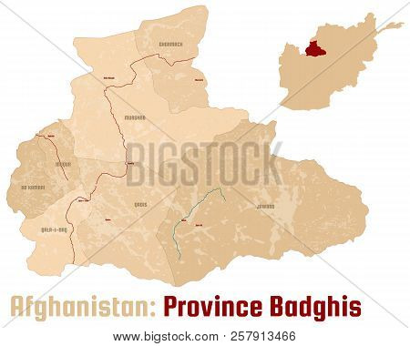 Large And Detailed Map Of The Afghan Province Of Badghis.