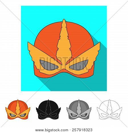 Vector Illustration Of Hero And Mask Icon. Collection Of Hero And Superhero Vector Icon For Stock.