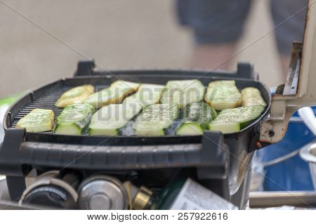 Zucchini And Summer Squash Grilling At The 2018 New Bedford Seafood Throwdown
