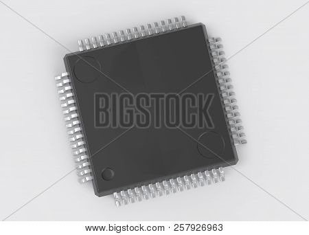 Electrionic Circuit Chip Package Lqfp 3d Illustration