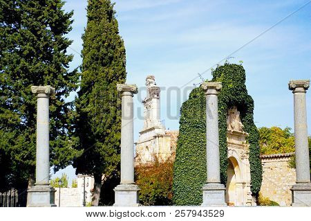 Roman Columns In Zamora, Castilla And Leon. Spain