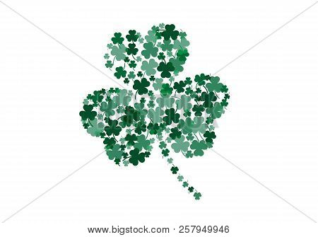 Abstract Shamrock Leaf Green Vector Logo Background