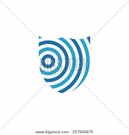 Abstract Shield Circle Line Stroke Vector Combo Blue Color