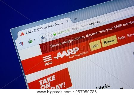 Ryazan, Russia - September 09, 2018: Homepage Of Aarp Website On The Display Of Pc, Url - Aarp.org.