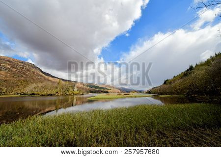 Lake In The Scotland Highlands Landscape Mountains