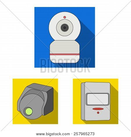 Isolated Object Of Cctv And Camera Logo. Set Of Cctv And System Vector Icon For Stock.