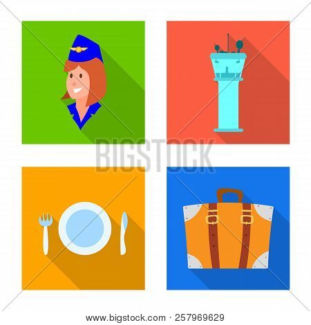 Vector Design Of Airport And Airplane Icon. Collection Of Airport And Plane Stock Vector Illustratio