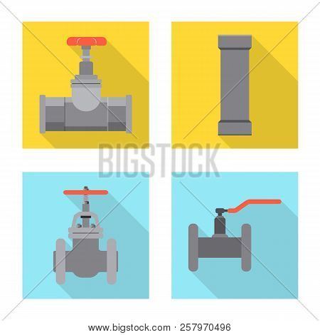 Isolated Object Of Pipe And Tube Logo. Set Of Pipe And Pipeline Stock Vector Illustration.