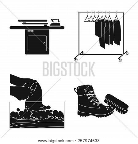 Vector Design Of Laundry And Clean Icon. Set Of Laundry And Clothes Vector Icon For Stock.