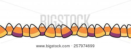 Vector Standing Sweet Candy Corn Seamless Border