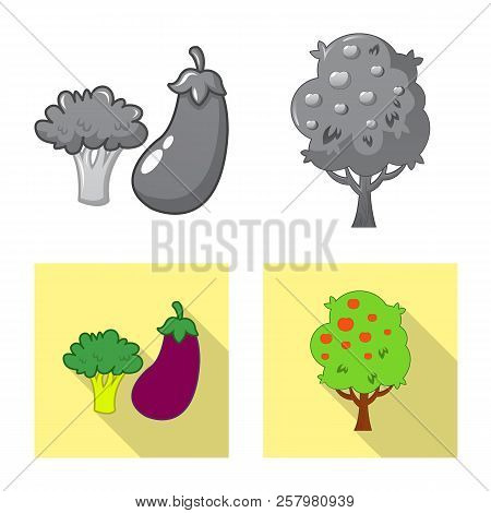 Vector Illustration Of Farm And Agriculture Logo. Set Of Farm And Plant Vector Icon For Stock.