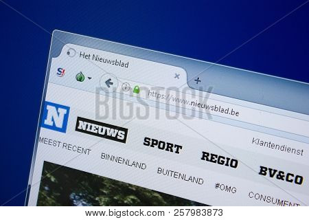 Ryazan, Russia - September 09, 2018: Homepage Of Nieuwsblad Website On The Display Of Pc, Url - Nieu