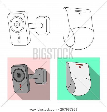 Isolated Object Of Cctv And Camera Symbol. Collection Of Cctv And System Stock Vector Illustration.