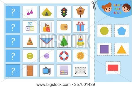 Educational Worksheet For Children. Game For Kids. Match Objects With Same Shape. Learning Geometric