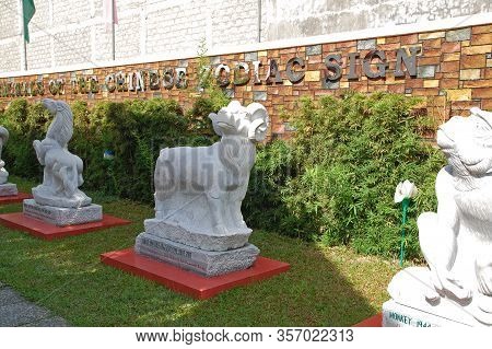 Bulacan, Ph - Oct. 16: Cherubin Gardens Chinese Zodiac Sign Statues On October 16, 2015 In Meycauaya