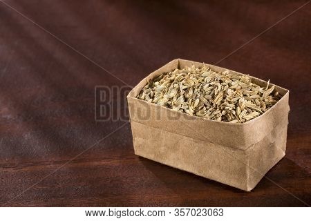 Fennel Seeds In Paper Bag - Foeniculum Vulgare