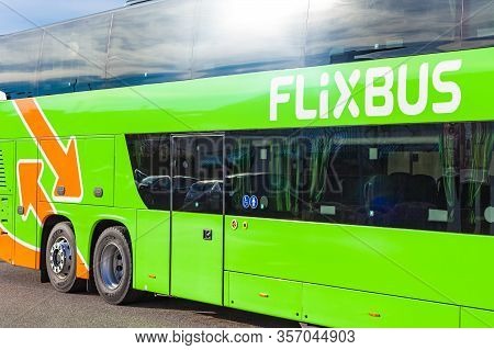 Flixbus, German Brand Offering Intercity Bus Service In Europe And United States. Flixbus Logo On Gr