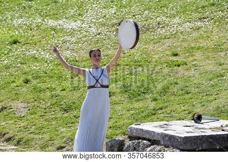 Olympic Flame Handover Ceremony For The Tokyo 2020 Summer Olympic Games At The Ancient Olympia