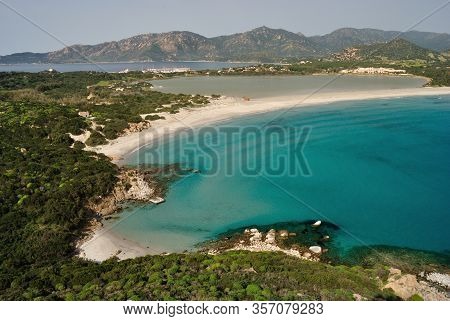 View Of The Porto Giunco Beach In Villasimius