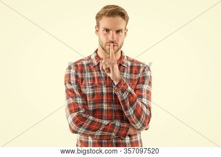 Keep Secret. Country Style. Man Wear Checkered Shirt. Rustic And Country. Attractive Guy. Sexy Peopl