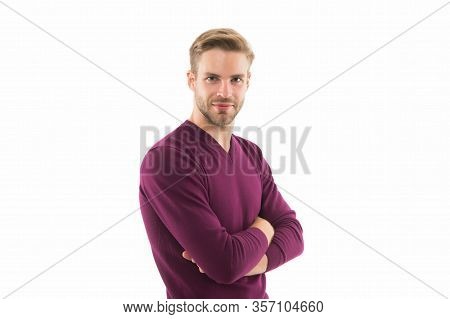 Fashion Portrait Of Man. Caucasian Sexy Man. Business Advertising. Male Barber Care. Fashion Model I