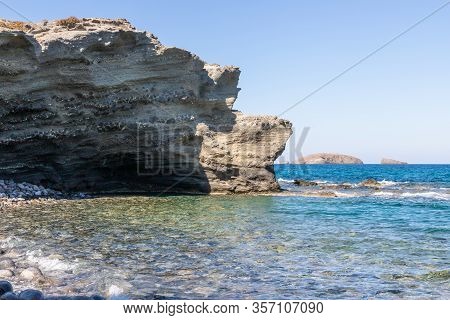 Cliffs And Beach In Papafragas Beach