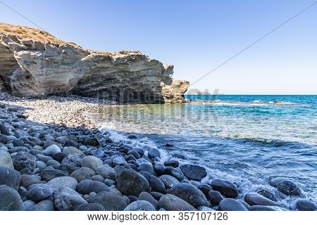 Cliffs And Beach In Papafragas Beach