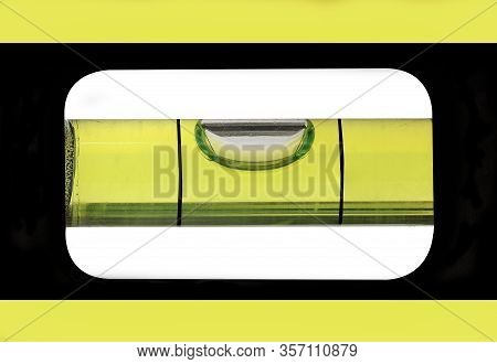 Horizontal View On Foreground Of The Bubble Of A Spirit Level