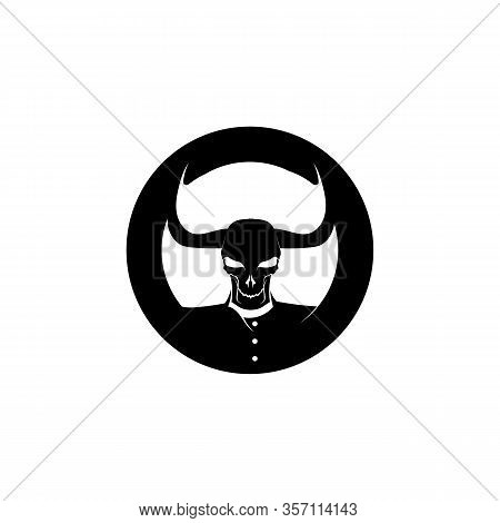 Crossbones Death Skull, Danger Or Poison Flat Icon For Apps And Websites