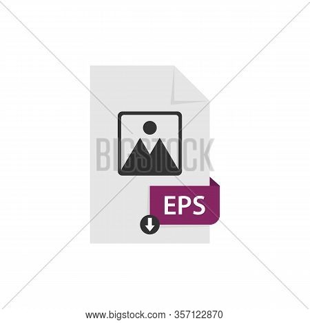 Eps Download File Format Vector Image. Eps File Icon Flat Design Graphic Vector