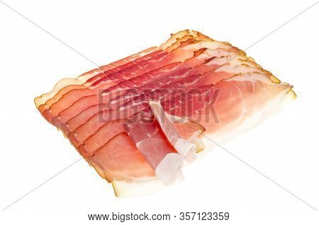 Sliced Thinly Smoked Meat In Package. Photo