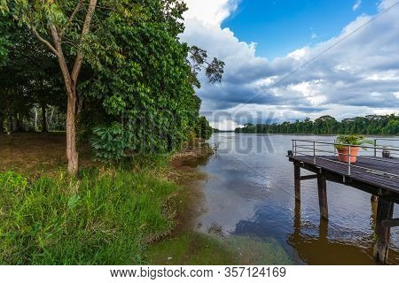 The Suriname River At Bergendal With Overcast