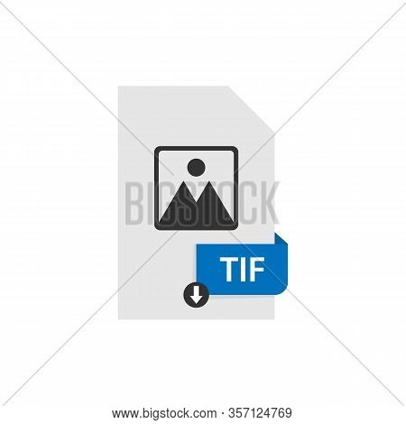 Tif Download File Format Vector Image. Tif File Icon Flat Design Graphic Vector