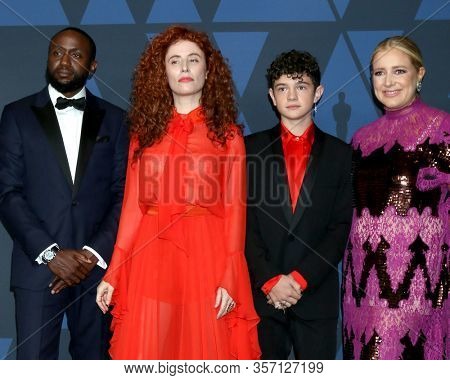 LOS ANGELES - OCT 27:  Byron Bowers, Alma Har El, Noah Jupe, Daniela Taplin Lundberg at the Governors Awards at the Dolby Theater on October 27, 2019 in Los Angeles, CA
