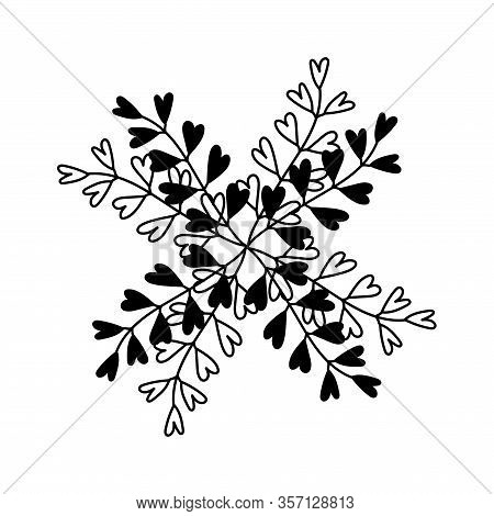 Vector Botanical Composition With A Bouquet Of Meadow Plants With Leaves In The Shape Of Hearts. Bla