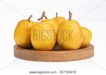 Tropical Fruit Plum - Spondias Purpurea. White Background