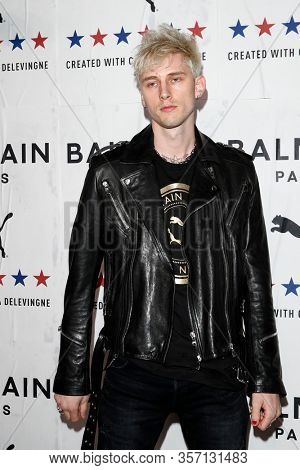 LOS ANGELES - NOV 21:  Machine Gun Kelly at the 'PUMA x Balmain- created with Cara Delevingne' LA Launch Event at the Milk Studios on November 21, 2019 in Los Angeles, CA