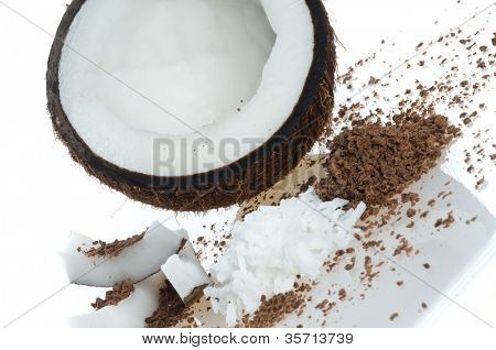 Coco miąższu. Izolacji na biały