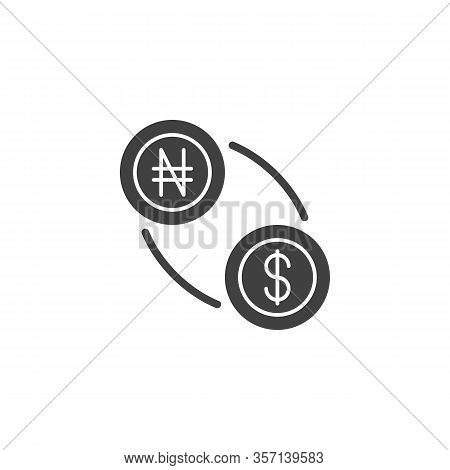 Naira And Dollar Exchange Vector Icon. Filled Flat Sign For Mobile Concept And Web Design. Us Dollar