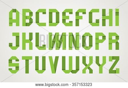 Origami Font. Paper Shadow Modern Font Fashion Alphabet Lettering Type Vector Collection. Alphabet O