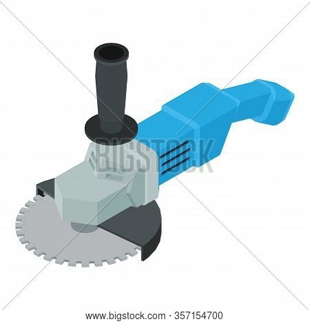 Angle Grinder Icon. Isometric Of Angle Grinder Vector Icon For Web Design Isolated On White Backgrou
